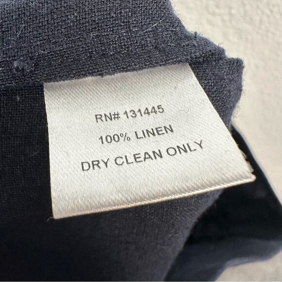 WHIT New York Womens Clemence Linen Wide Leg Crop Pant in Navy Blue Size 2 - Picture 9 of 11